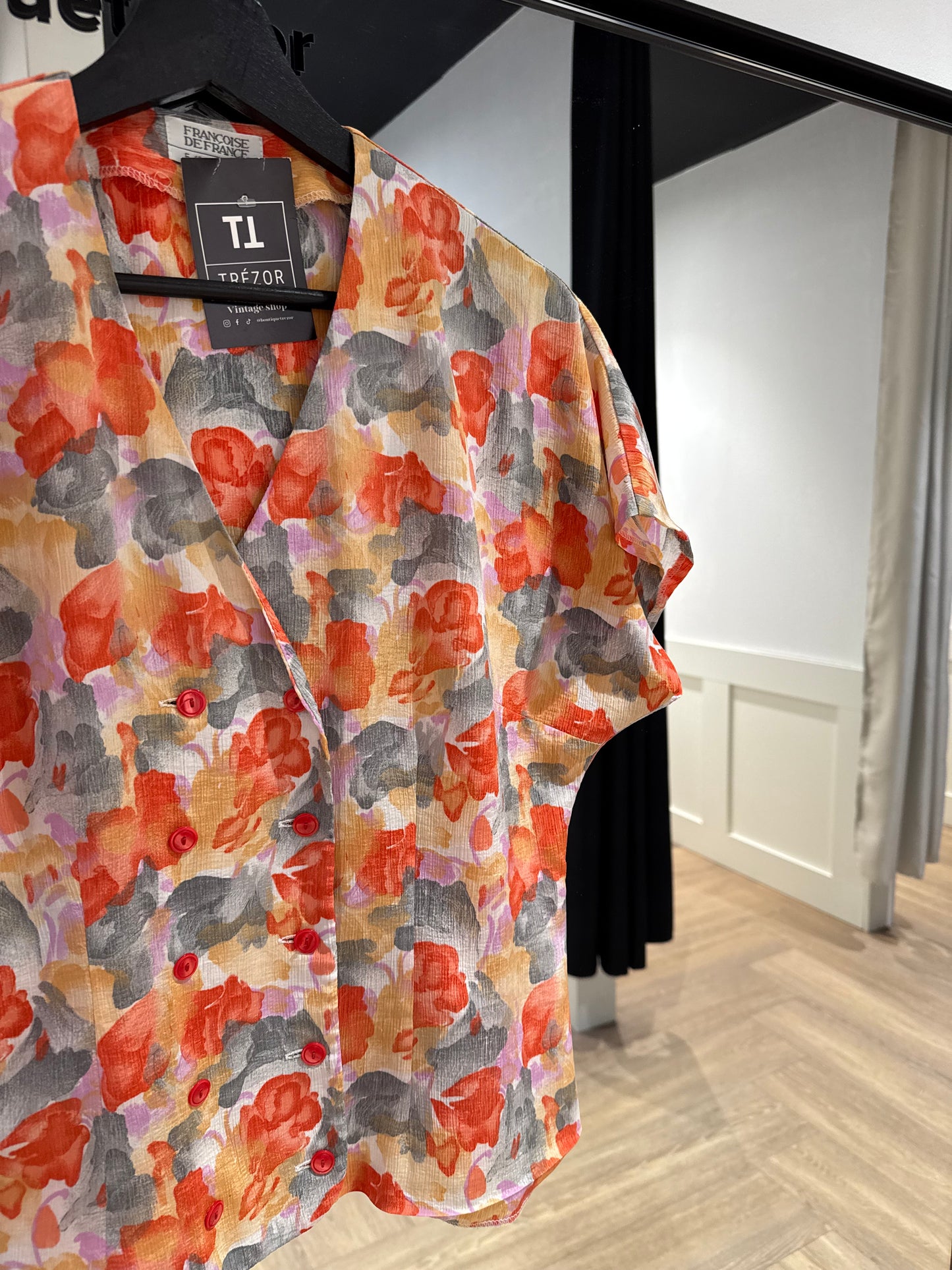 Blouse vintage à fleurs M