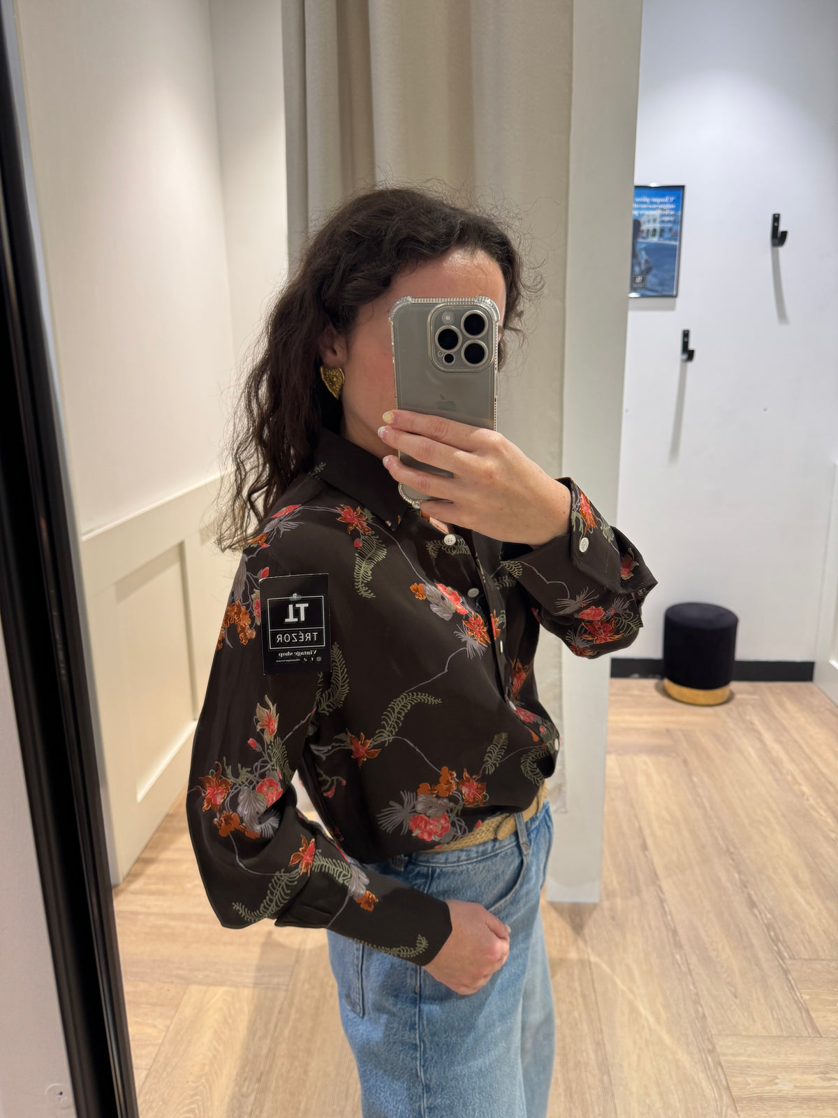 Blouse à motifs fleurs M/L