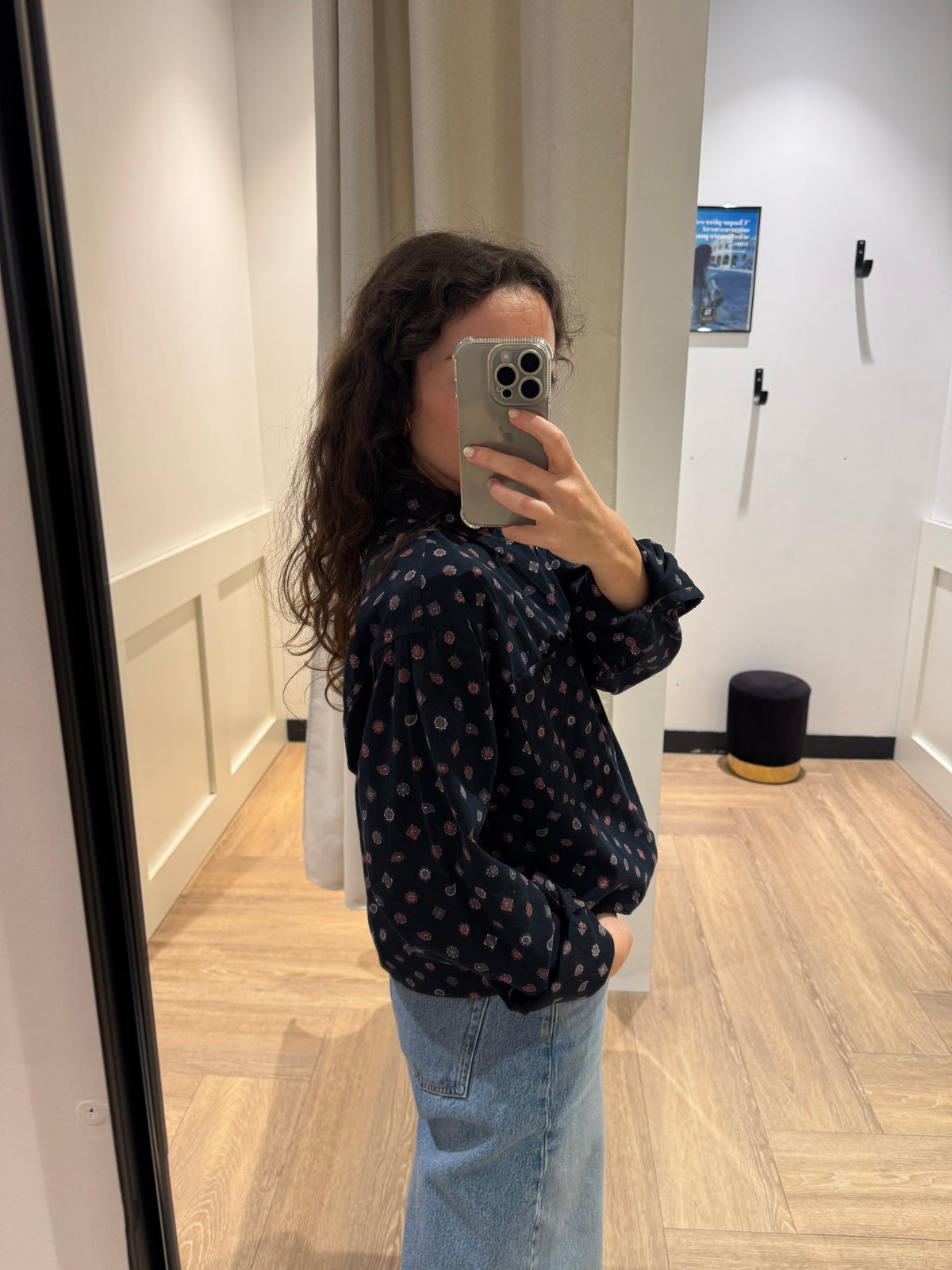 Blouse vintage à motifs M