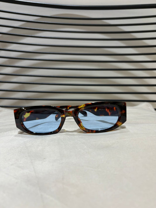 Lunette de soleil écaille avec verres bleus