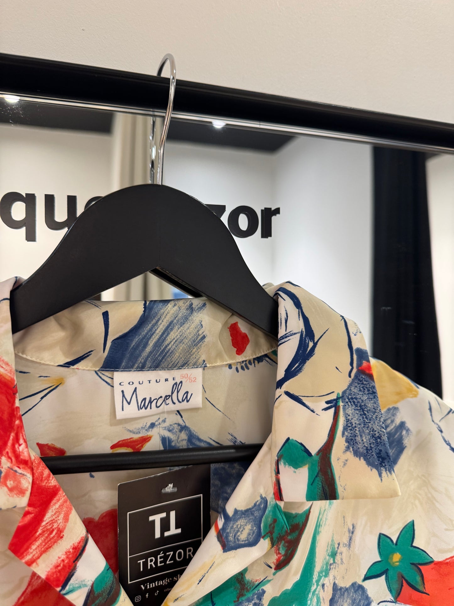 Blouse vintage à fleurs XXXL