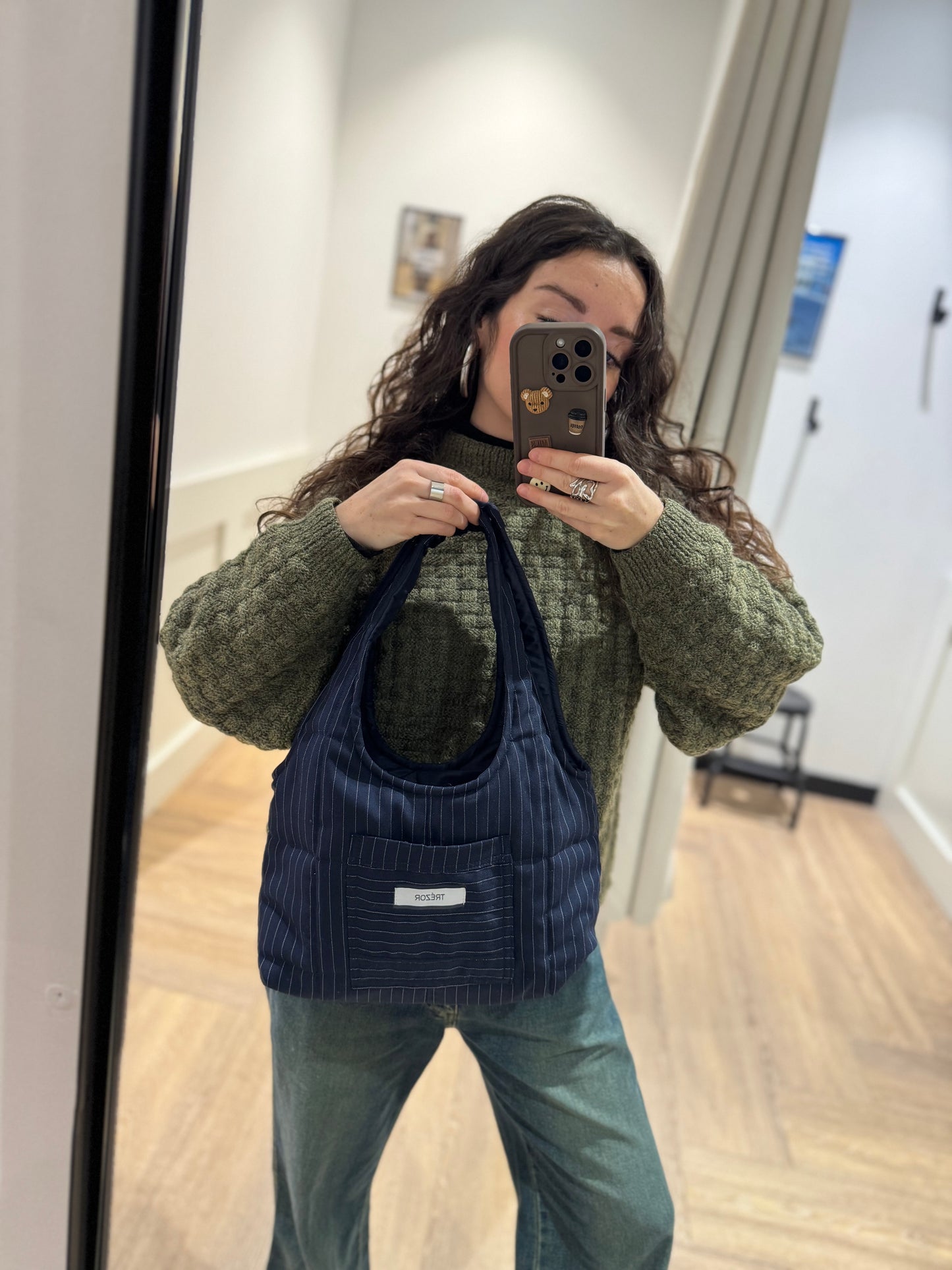 Sac en tissu upcyclé à rayures