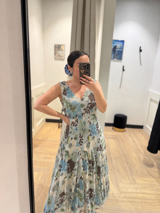 Robe longue à fleurs L