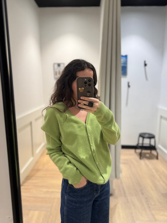 Cardigan en cachemire vert L