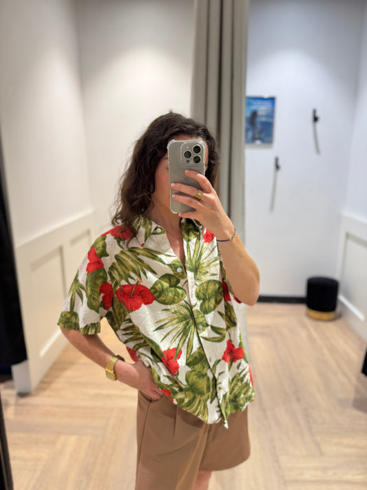 Chemise à fleurs hawaïennes M