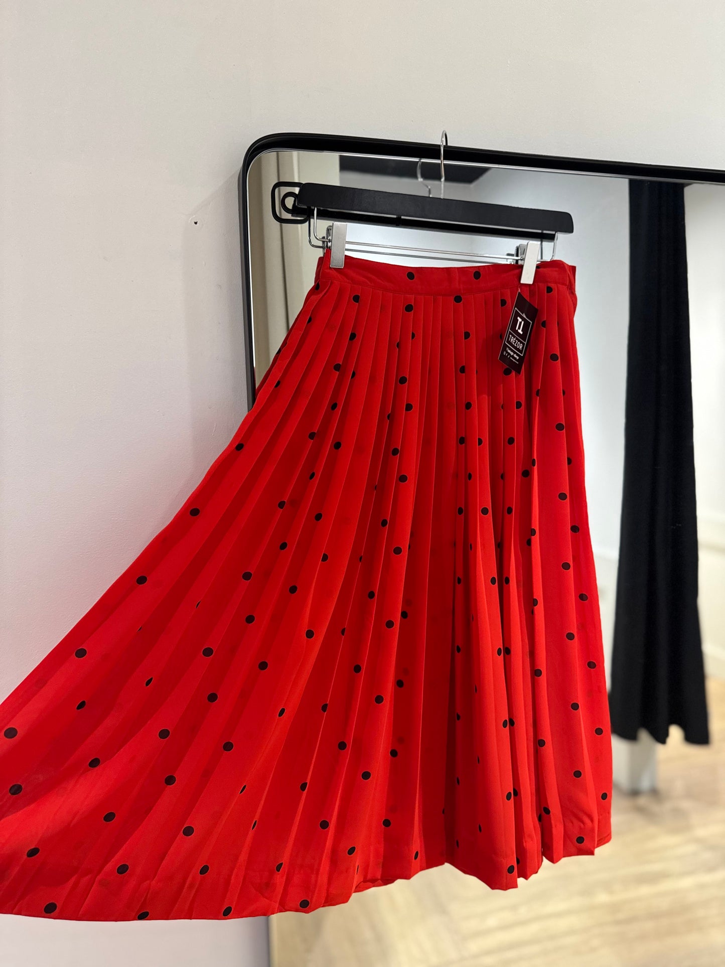 Jupe midi à pois 34