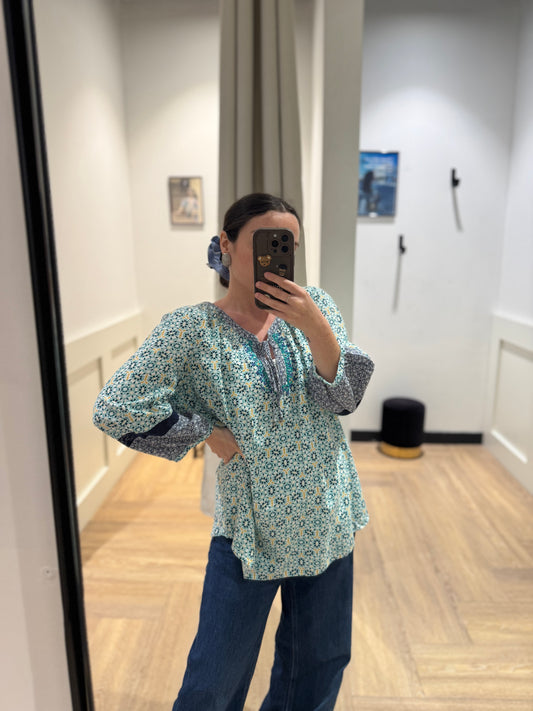 Blouse à motifs géométriques XL