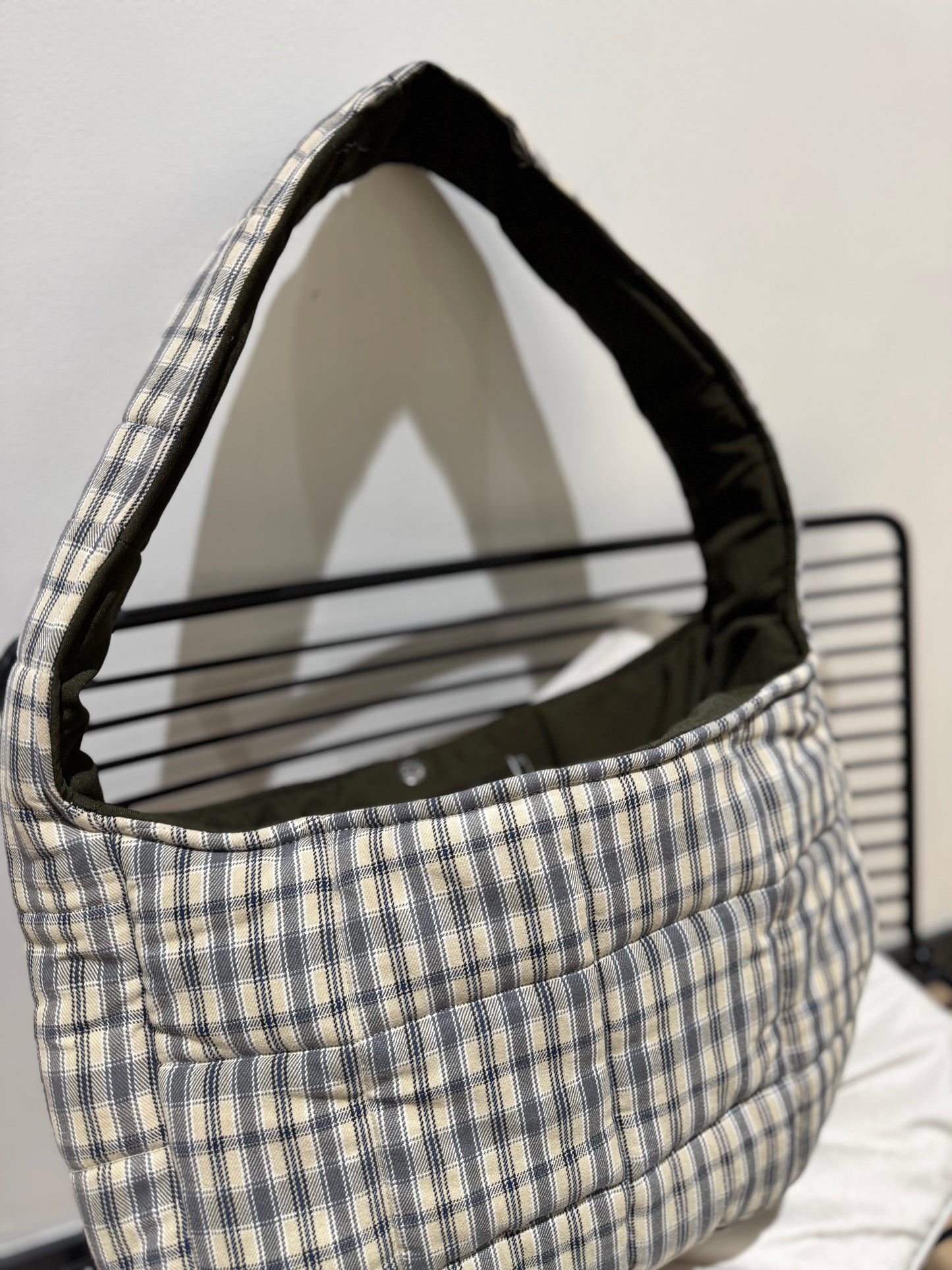 Sac fourre-tout matelassé à carreaux