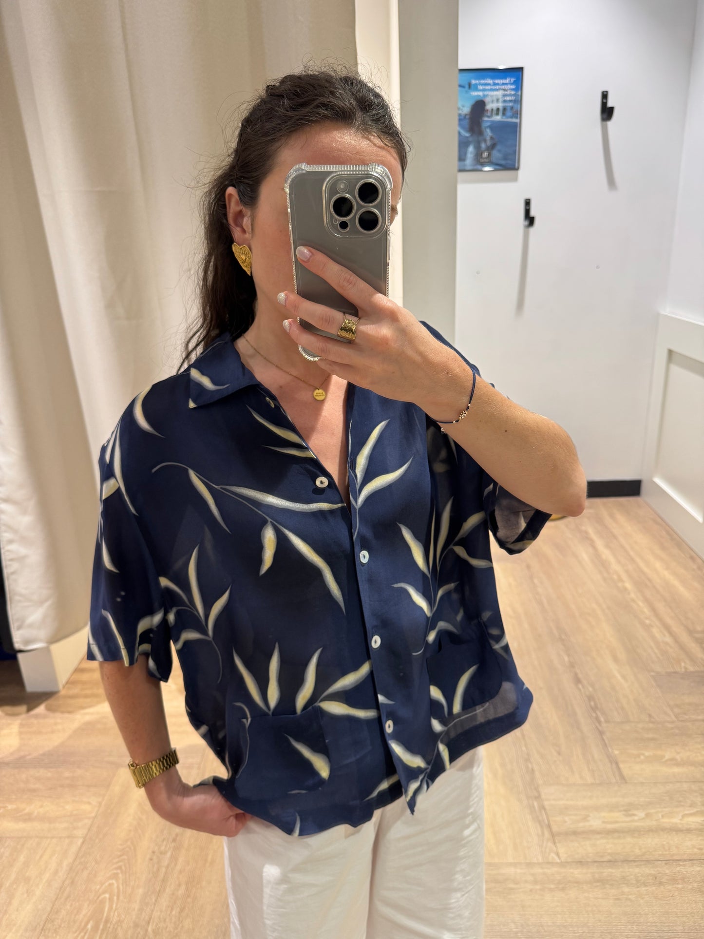Blouse vintage à motifs XL