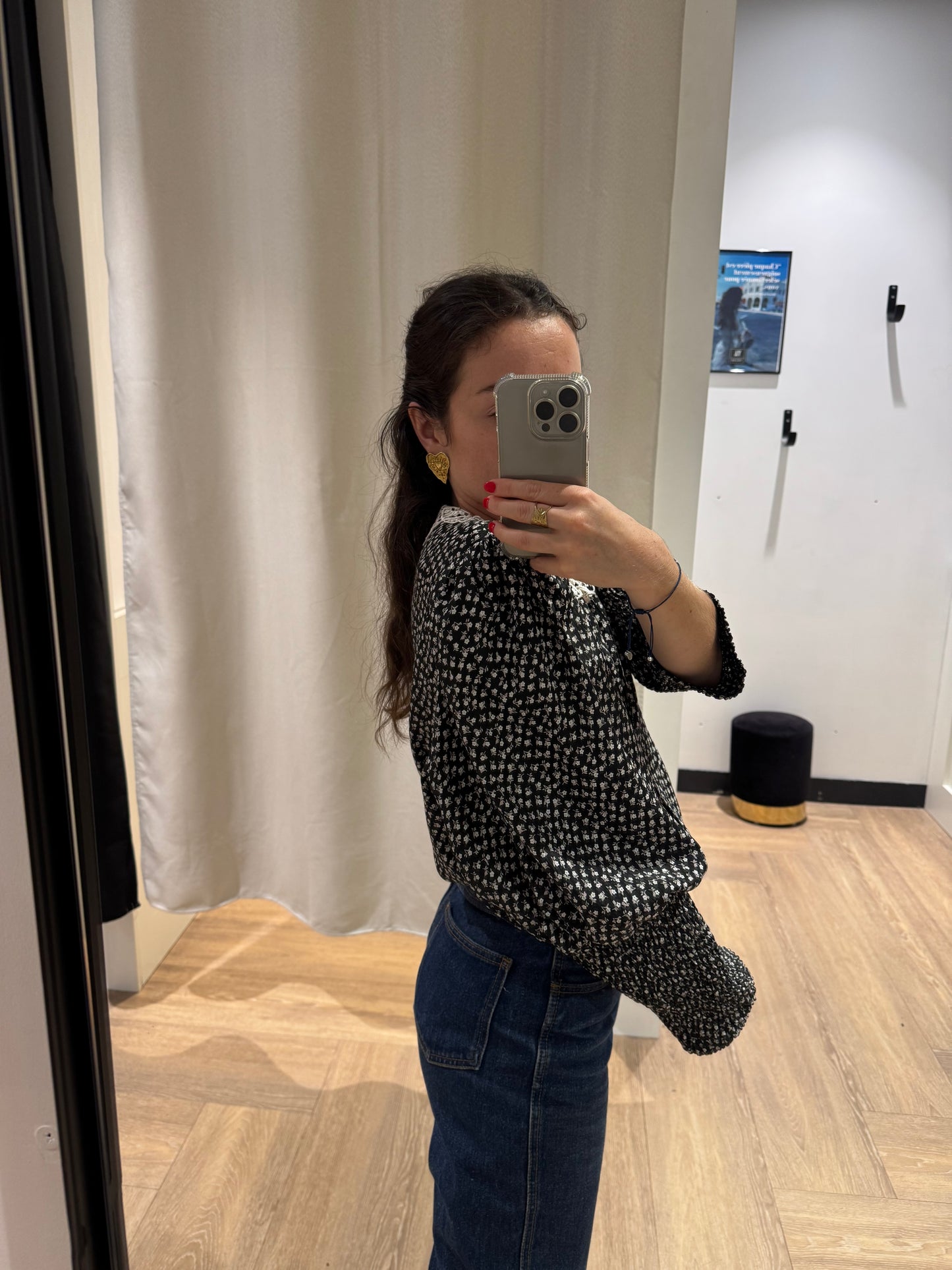 Blouse à fleurs vintage L/XL