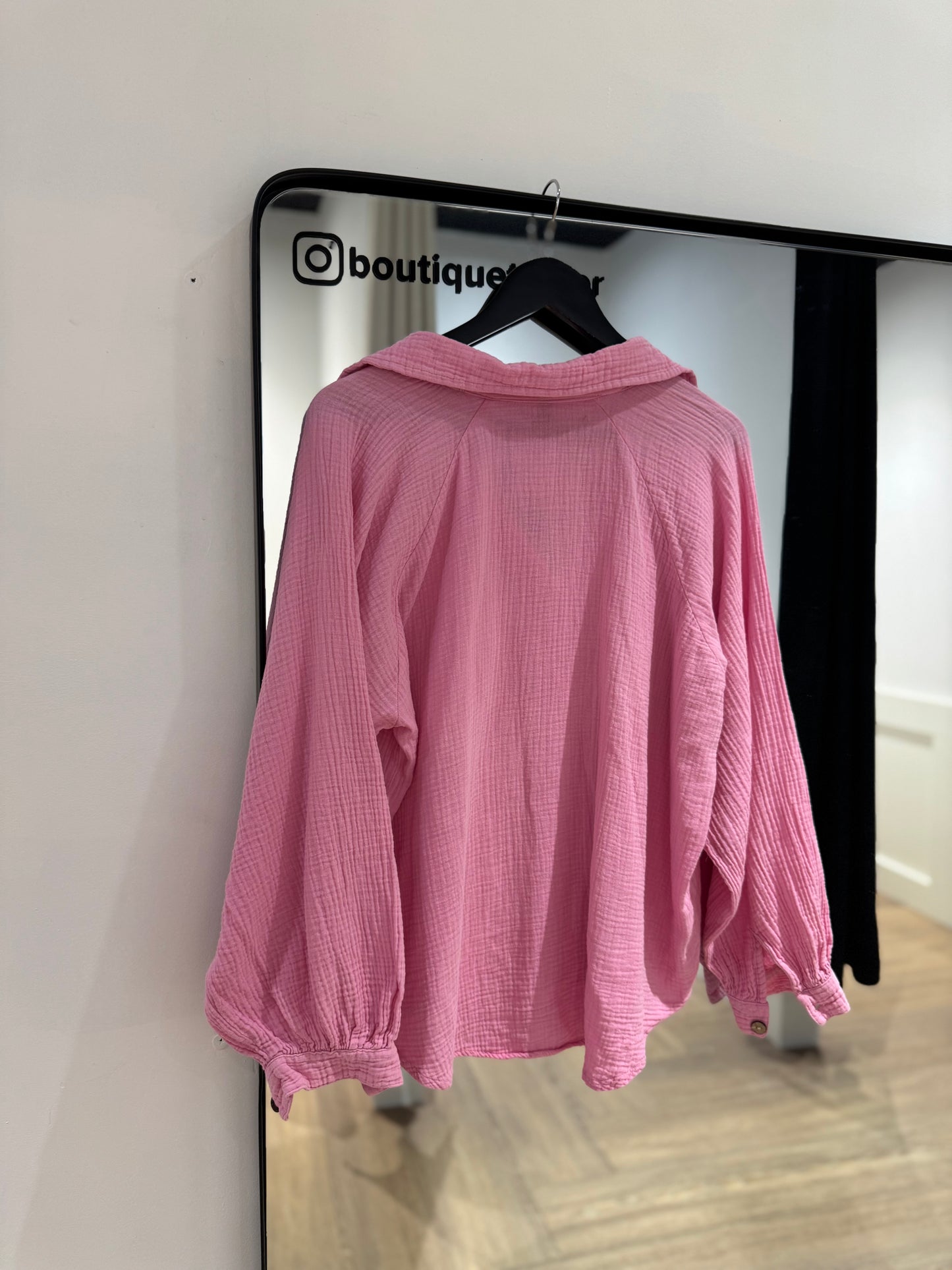 Blouse oversize rose S/M