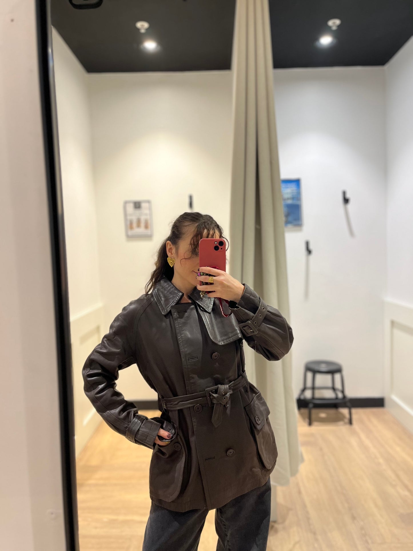 Trench court en cuir S