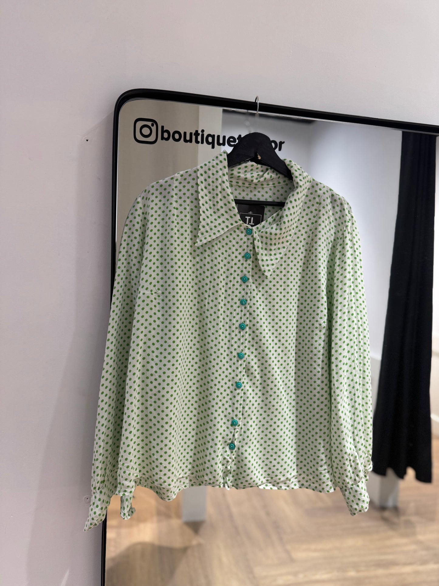 Blouse vintage à pois XL