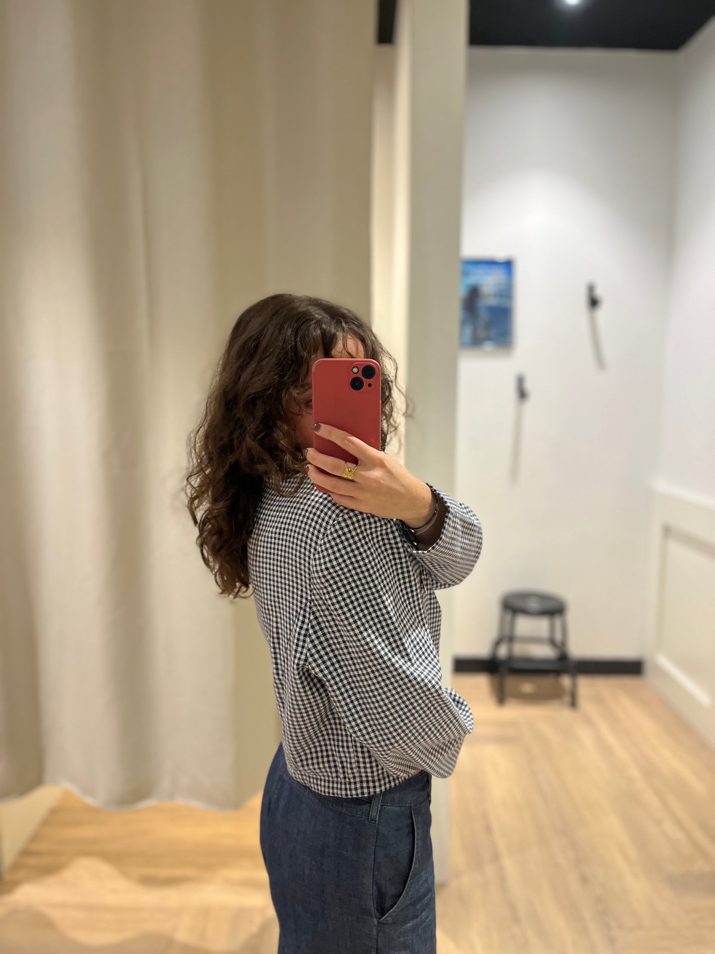Veste courte à carreaux M