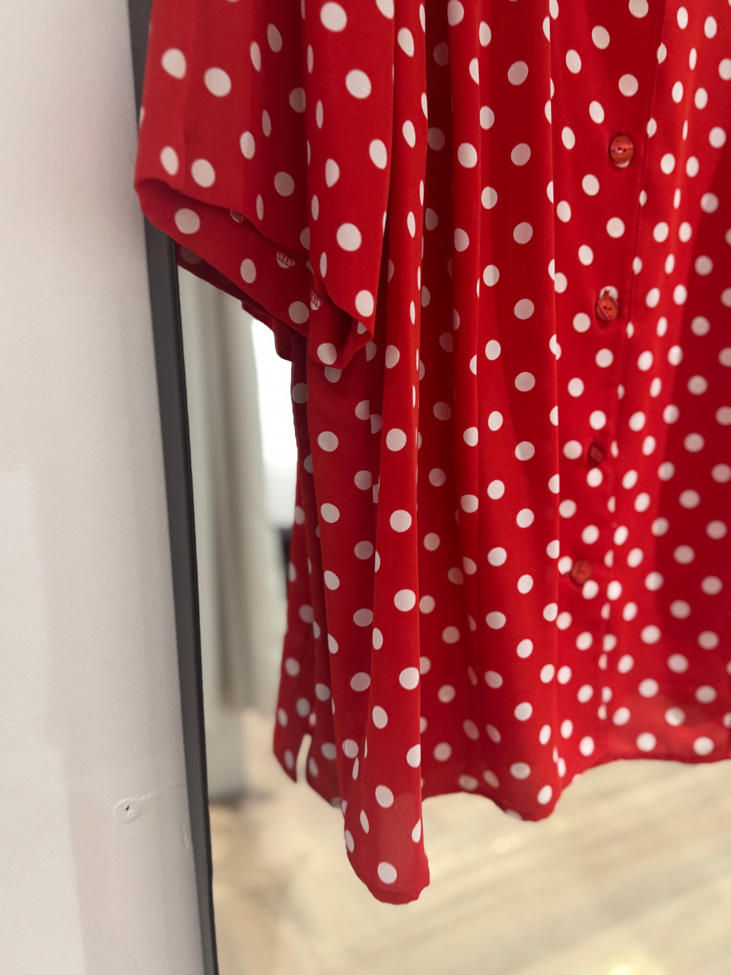 Blouse vintage à pois XXXL
