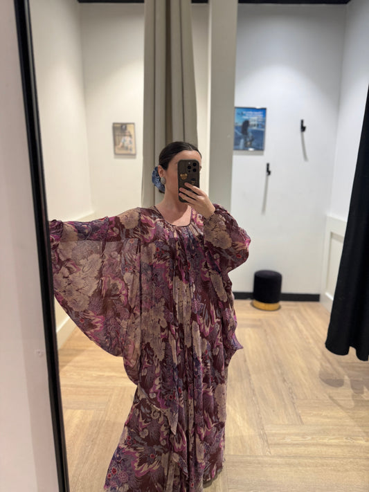 Robe longue vintage à motifs M/L