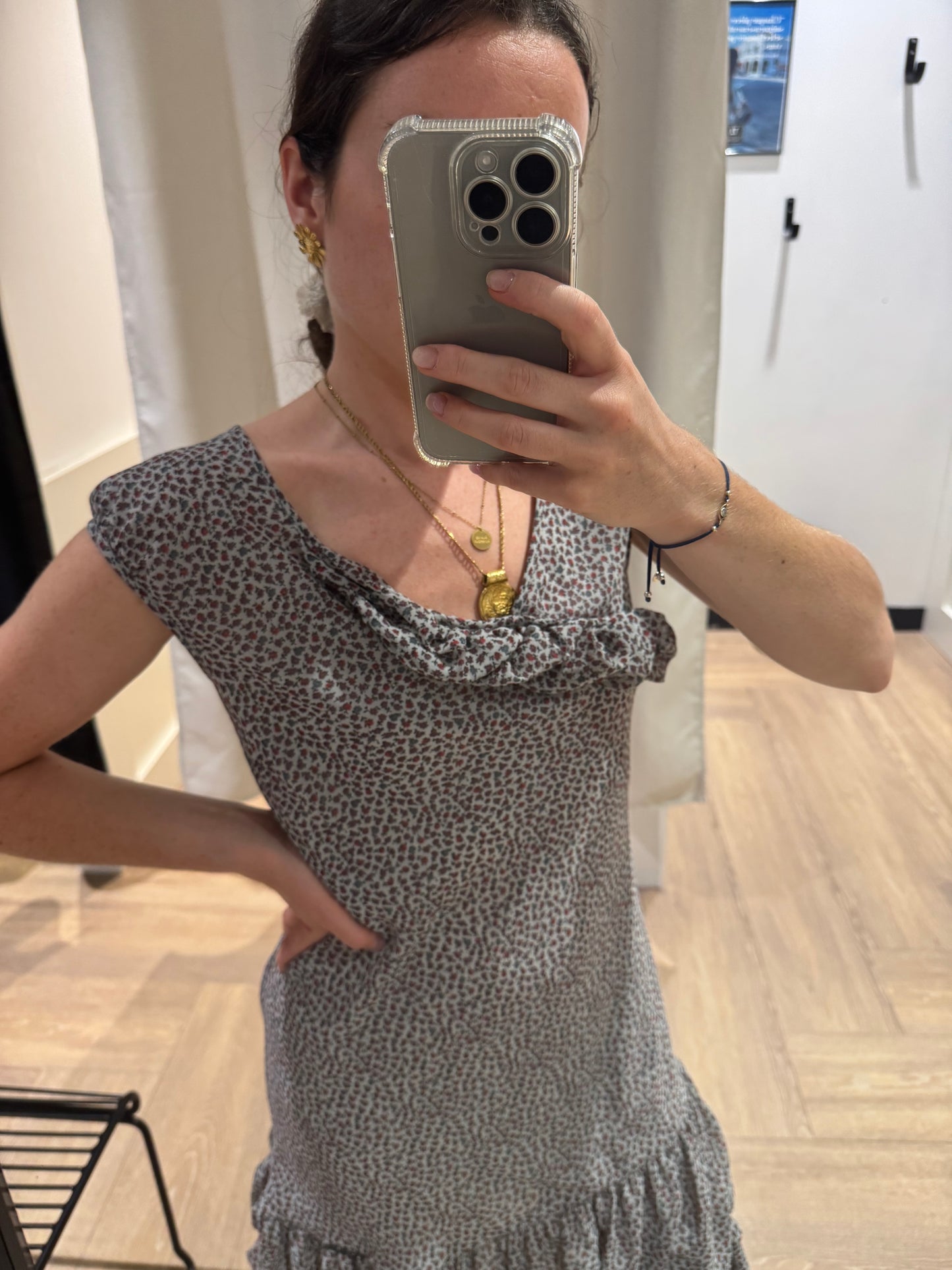 Robe d’été à fleurs et volants S