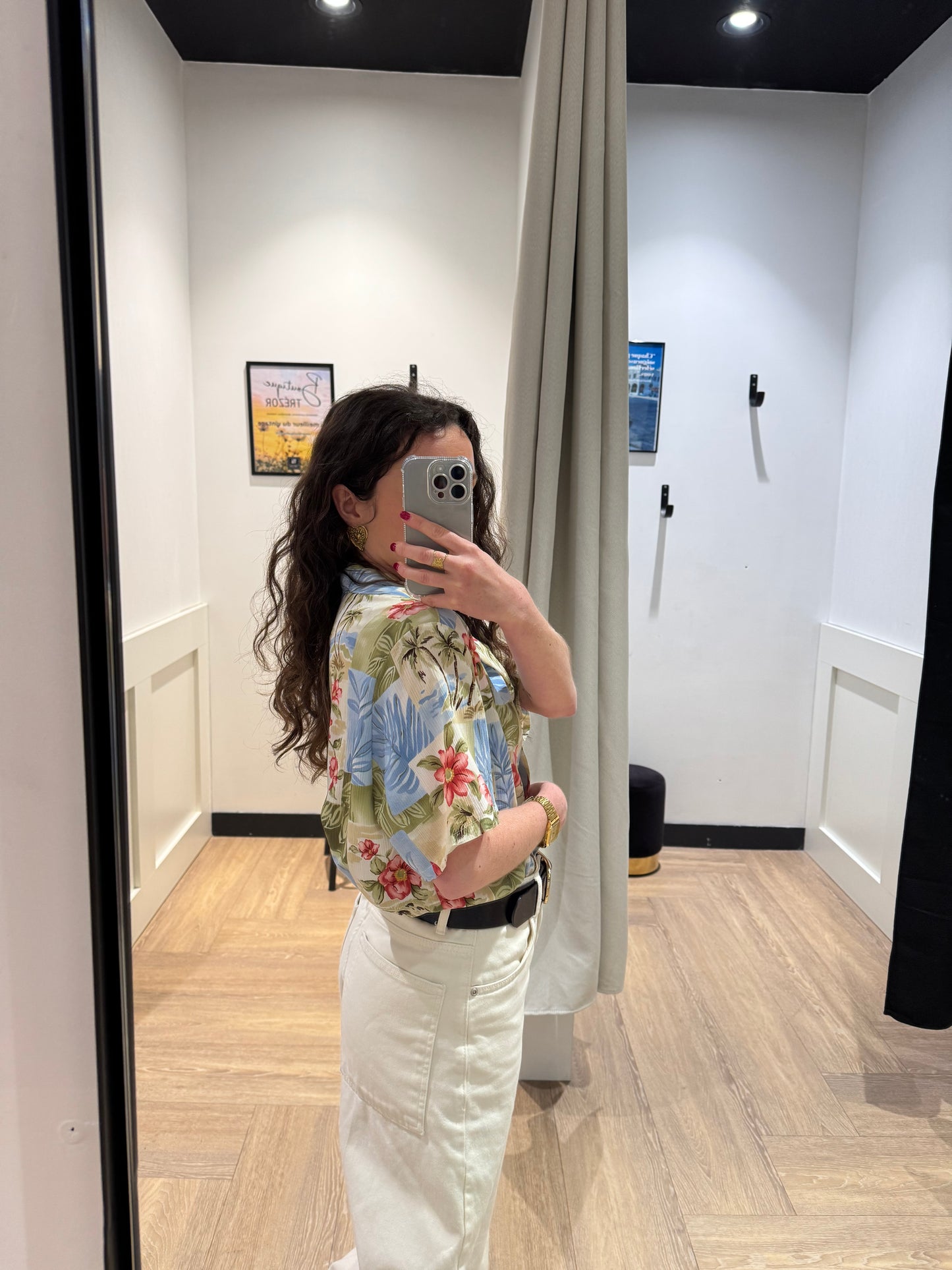Blouse à fleurs hawaïennes M