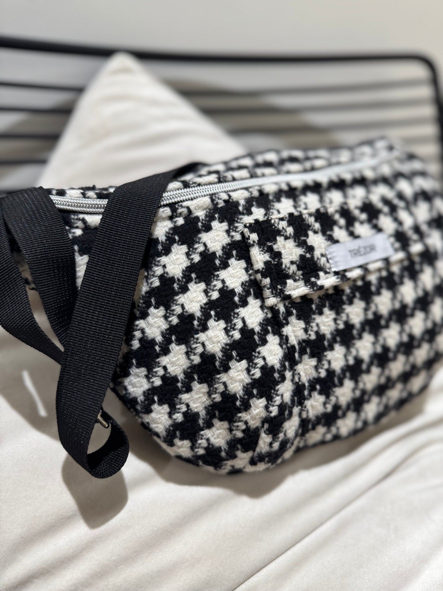 Sac banane pied de poule fait main