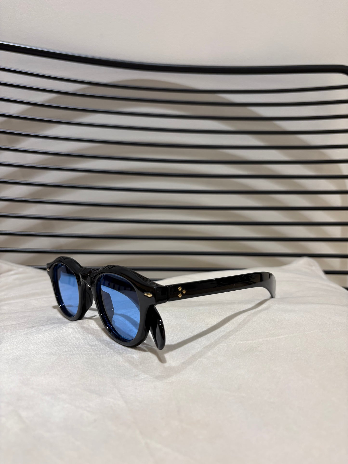 Lunette de soleil ronde aux verres bleus