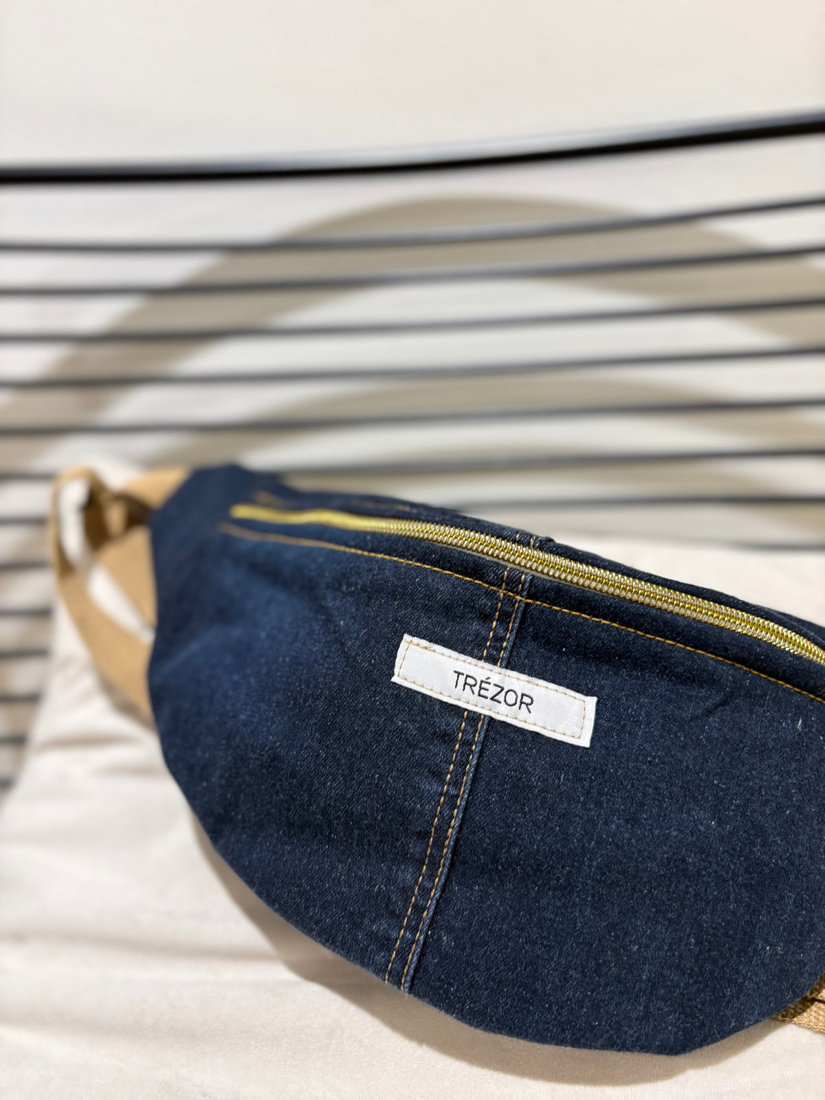 Sac banane en jean fait main