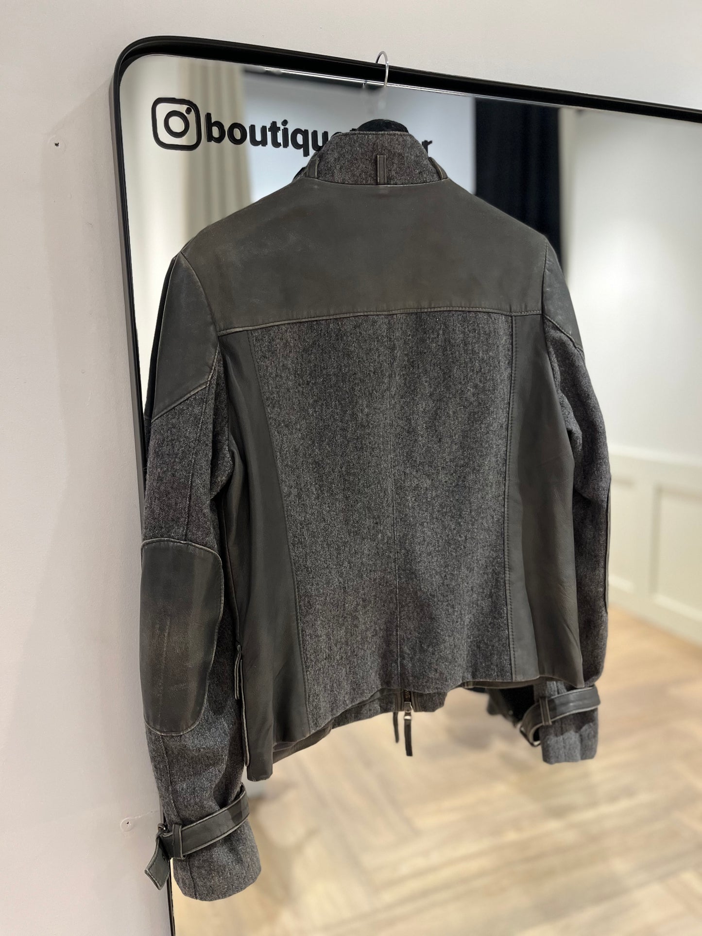 Veste en laine et cuir M