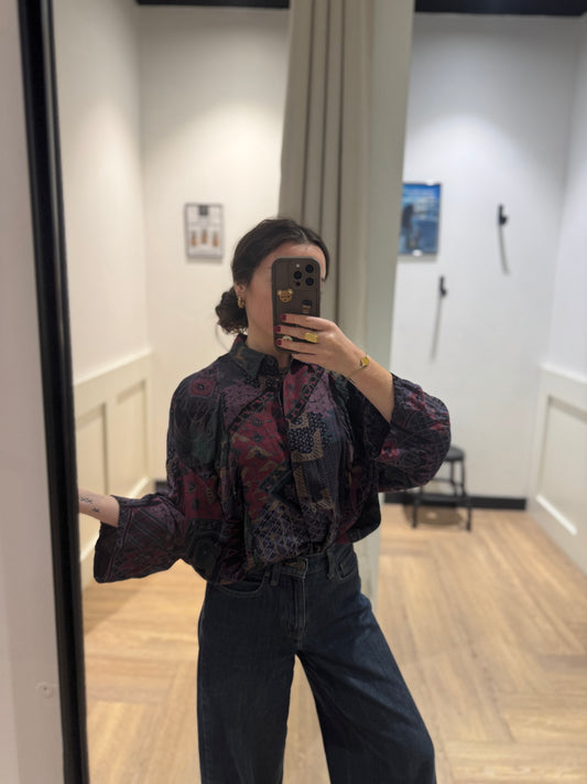 Blouse vintage à motifs M