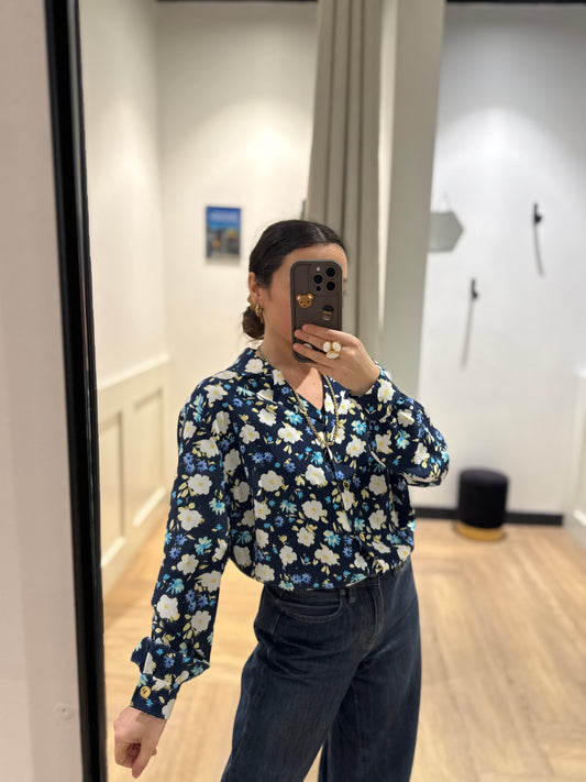 Blouse vintage à motifs fleurs XL