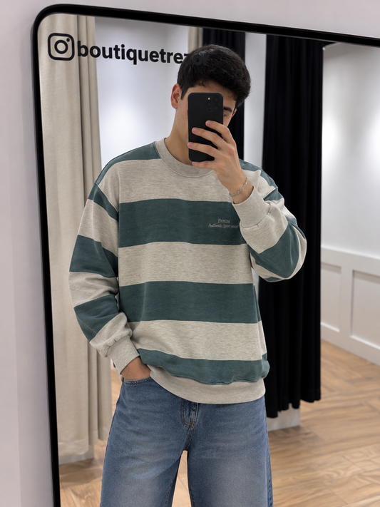 Sweat vintage à rayures M