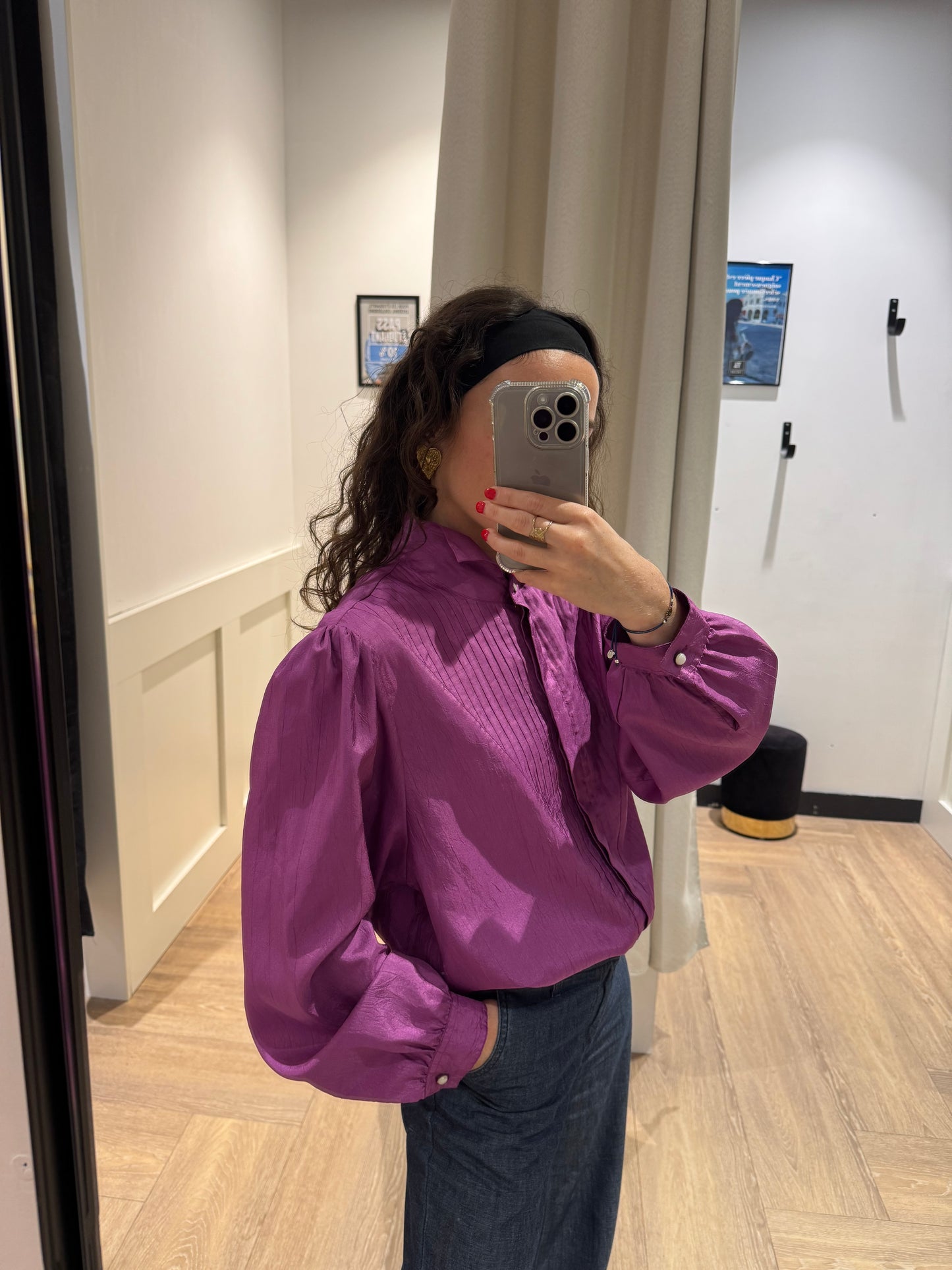 Blouse vintage satinée L