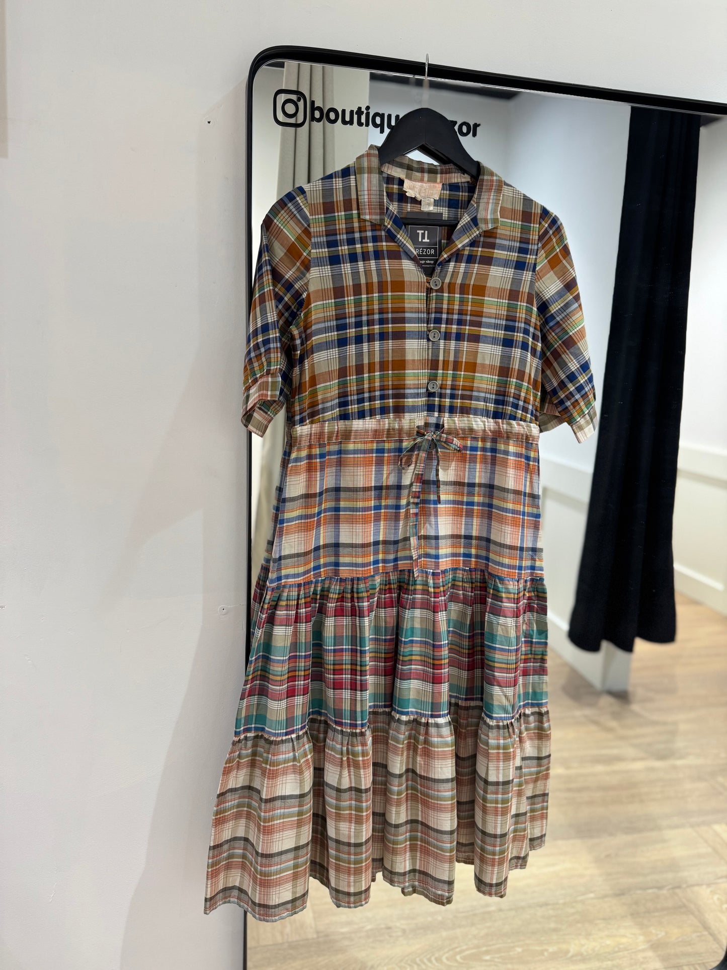 Robe à longue à carreaux XS