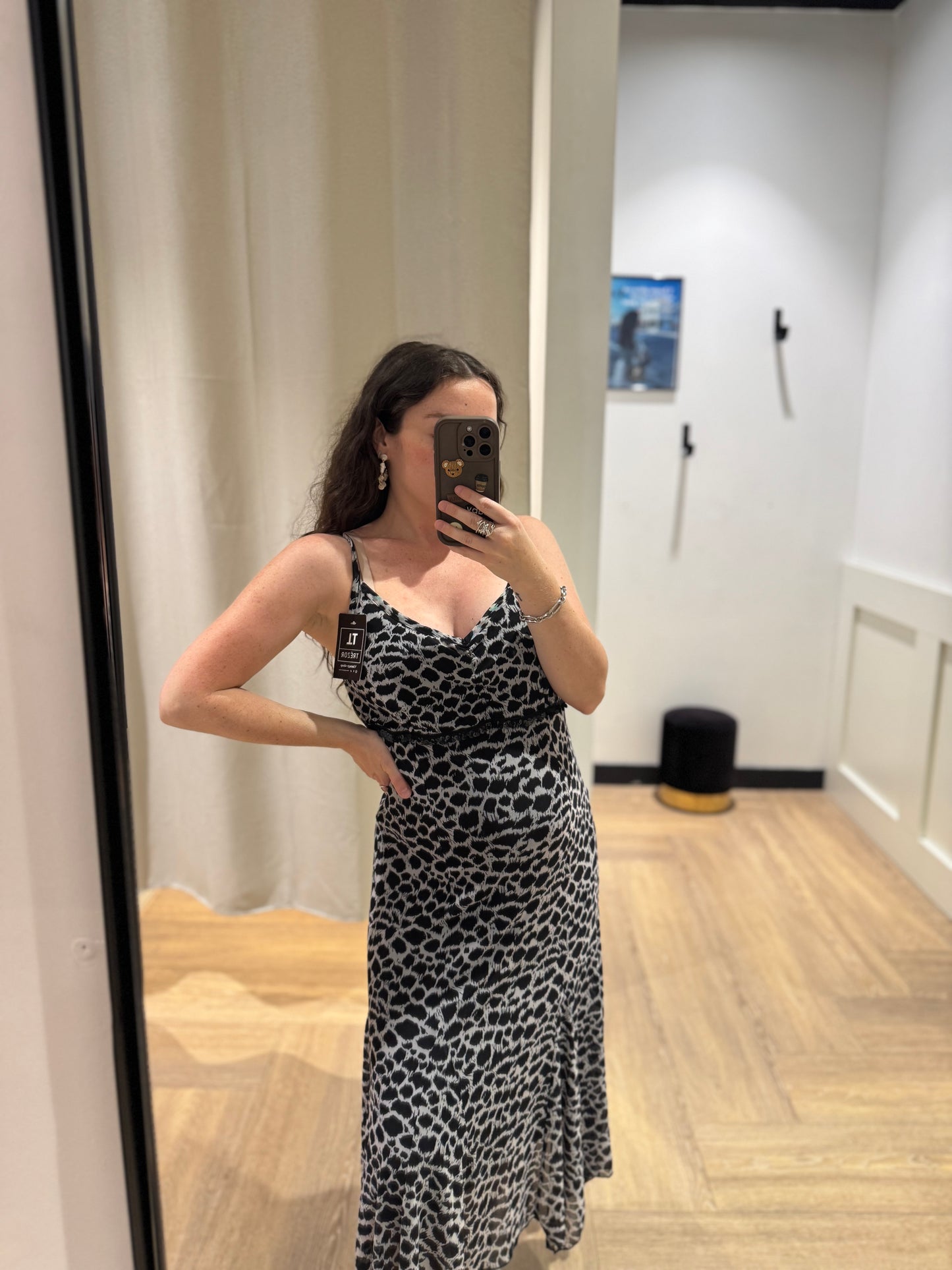 Robe longue léopard L