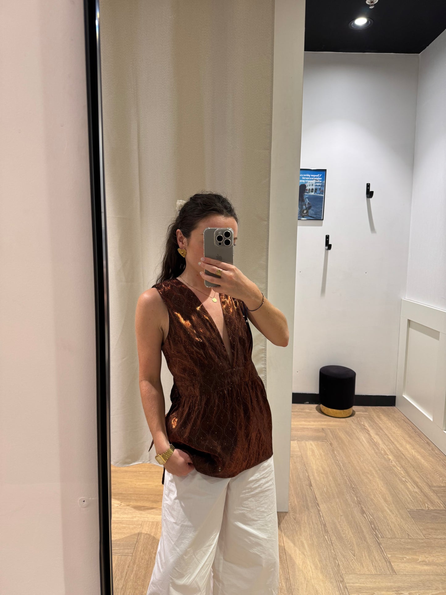 Top vintage marron H&M L