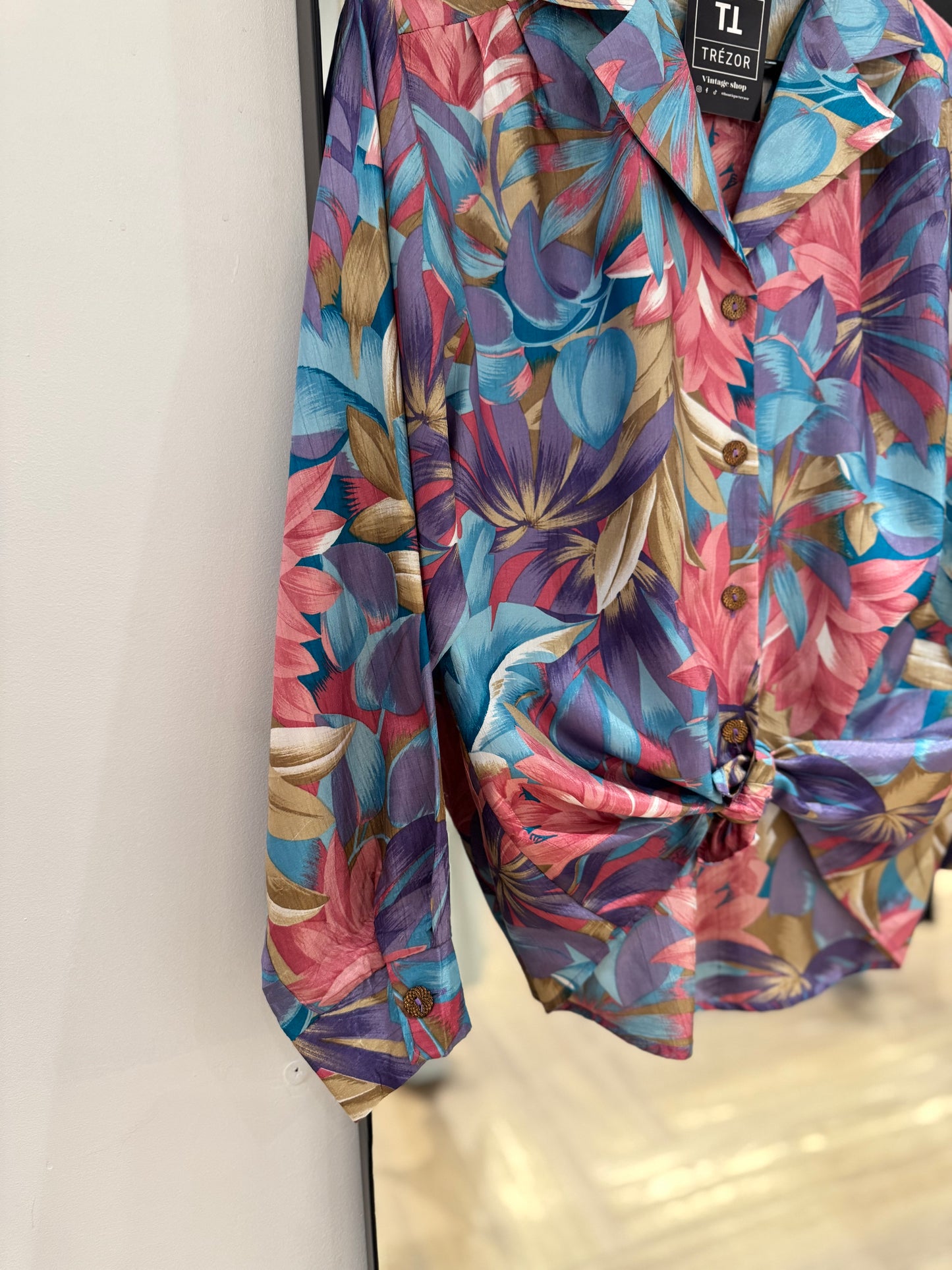 Blouse vintage à fleurs L