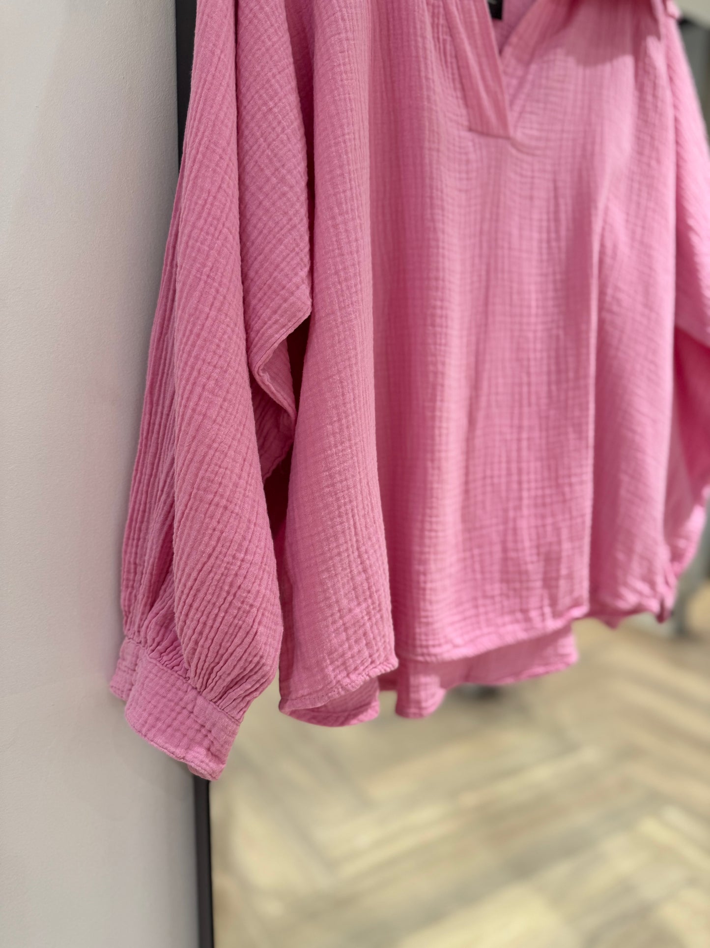Blouse oversize rose S/M