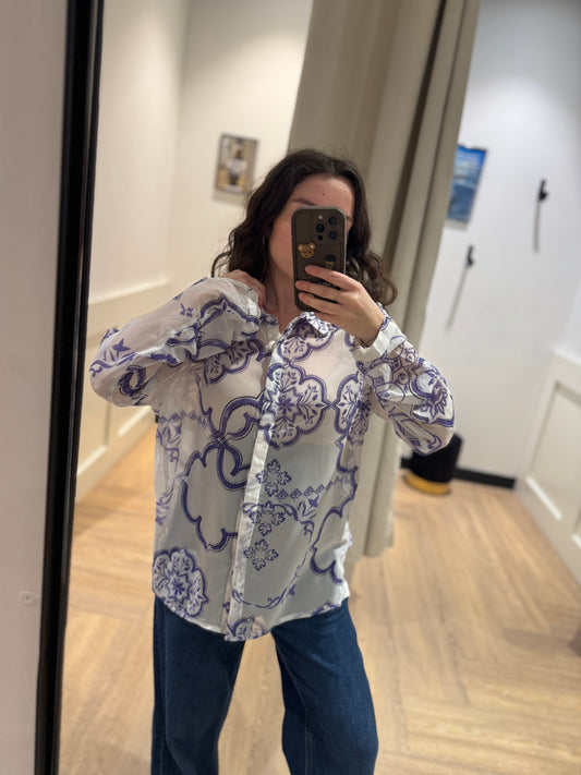 Blouse fluide à motifs L