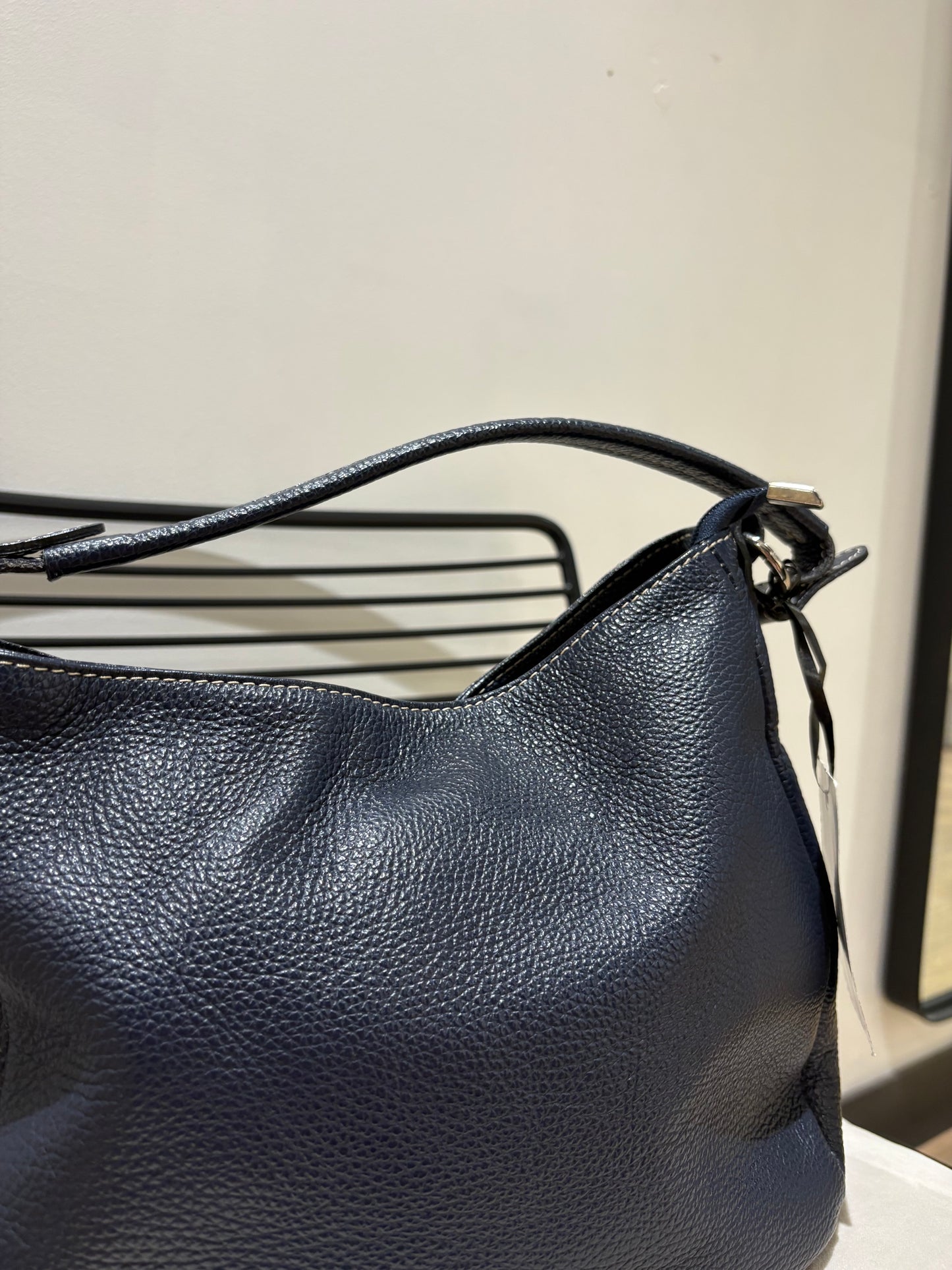 Sac à main en cuir marine