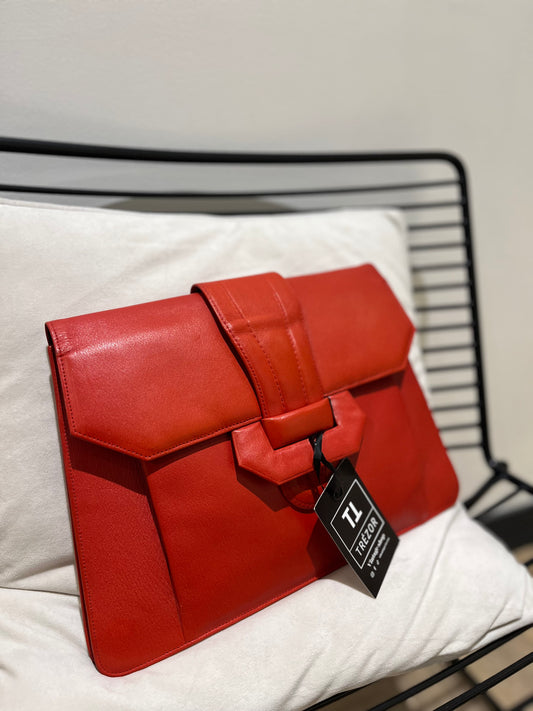 Pochette vintage en cuir