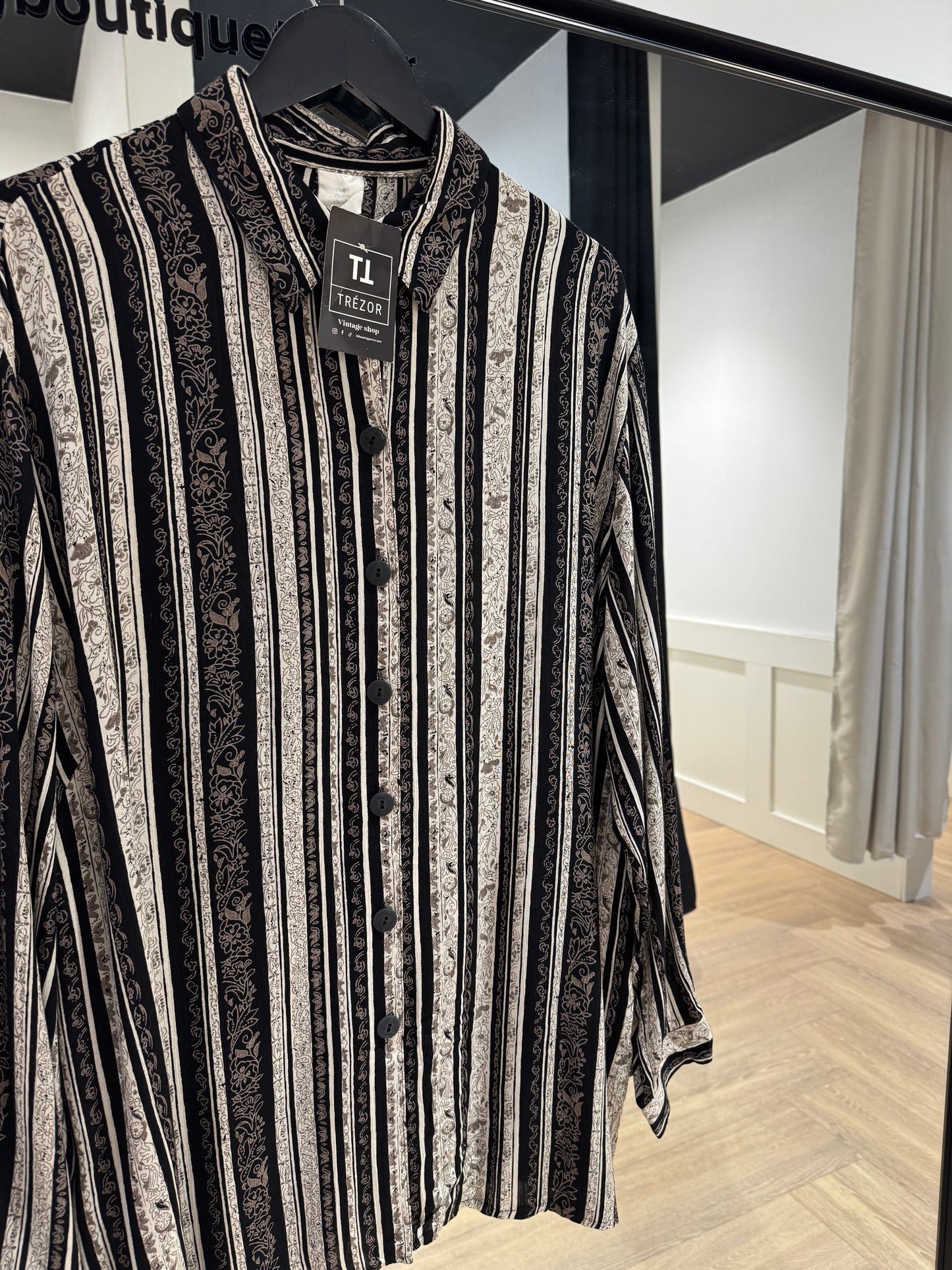 Blouse vintage à motifs 3XL