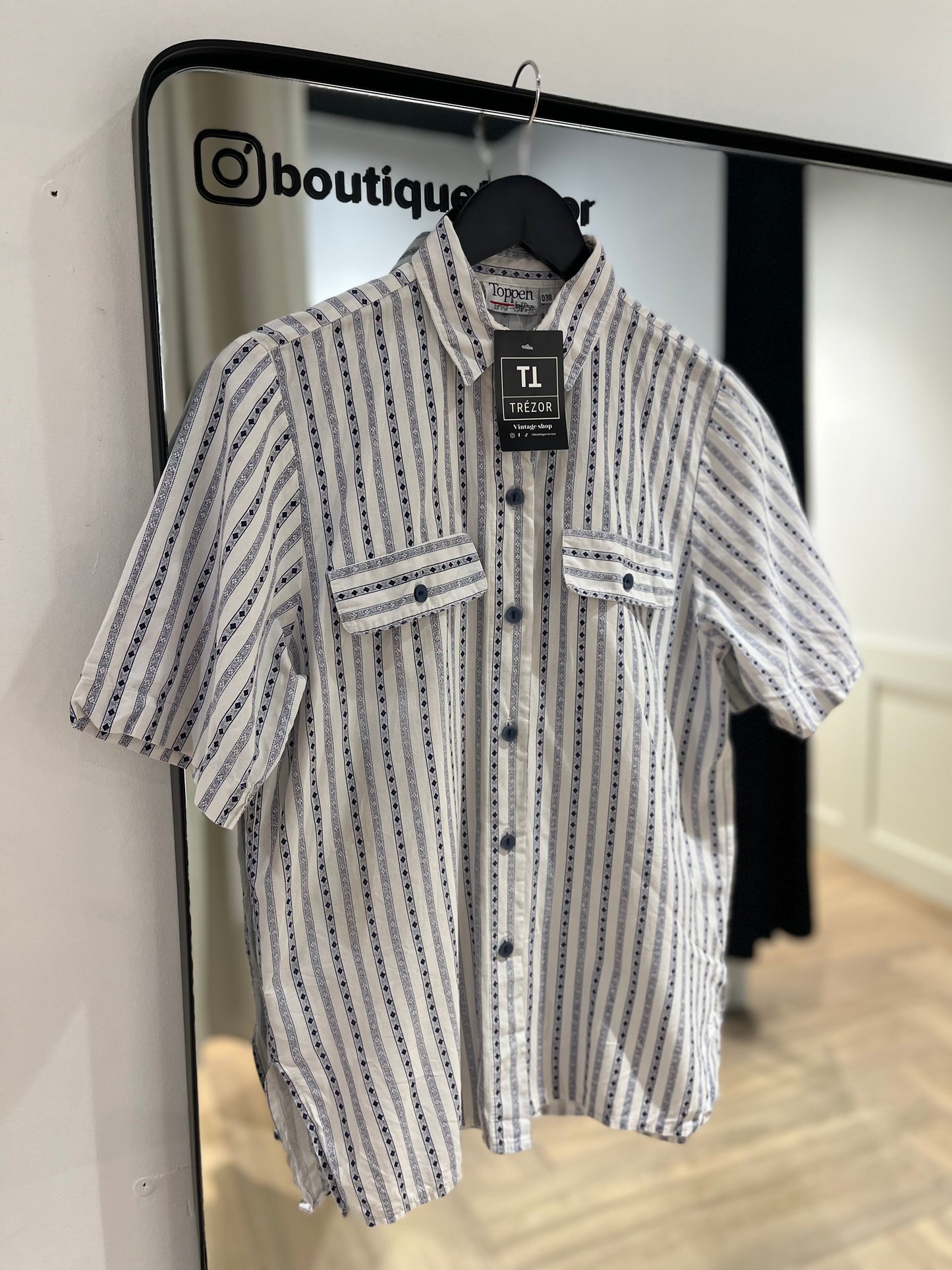 Chemise vintage à rayures S