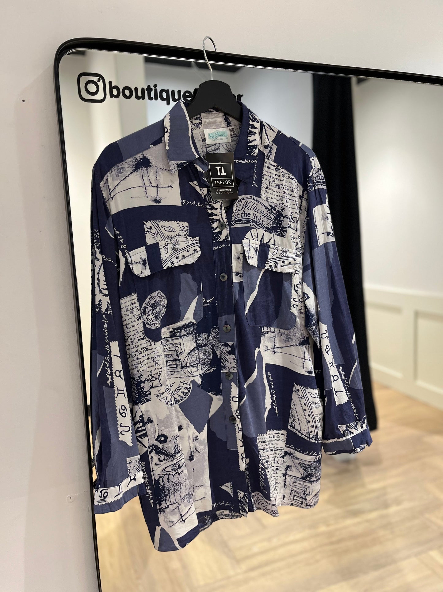 Blouse à motifs vintage L