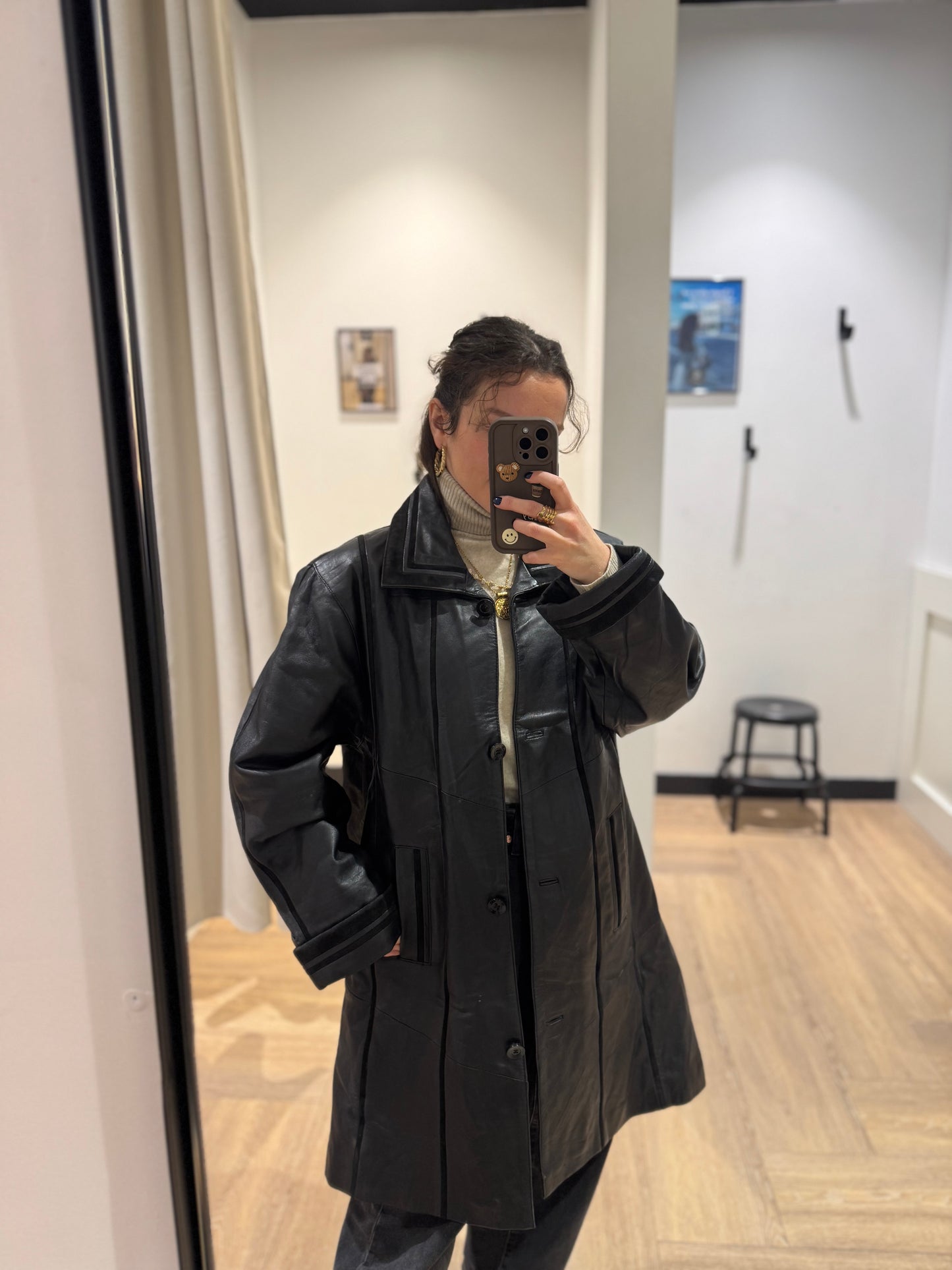 Veste en cuir vintage L