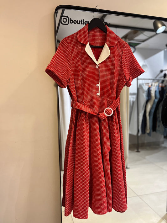 Robe rouge à carreaux XL