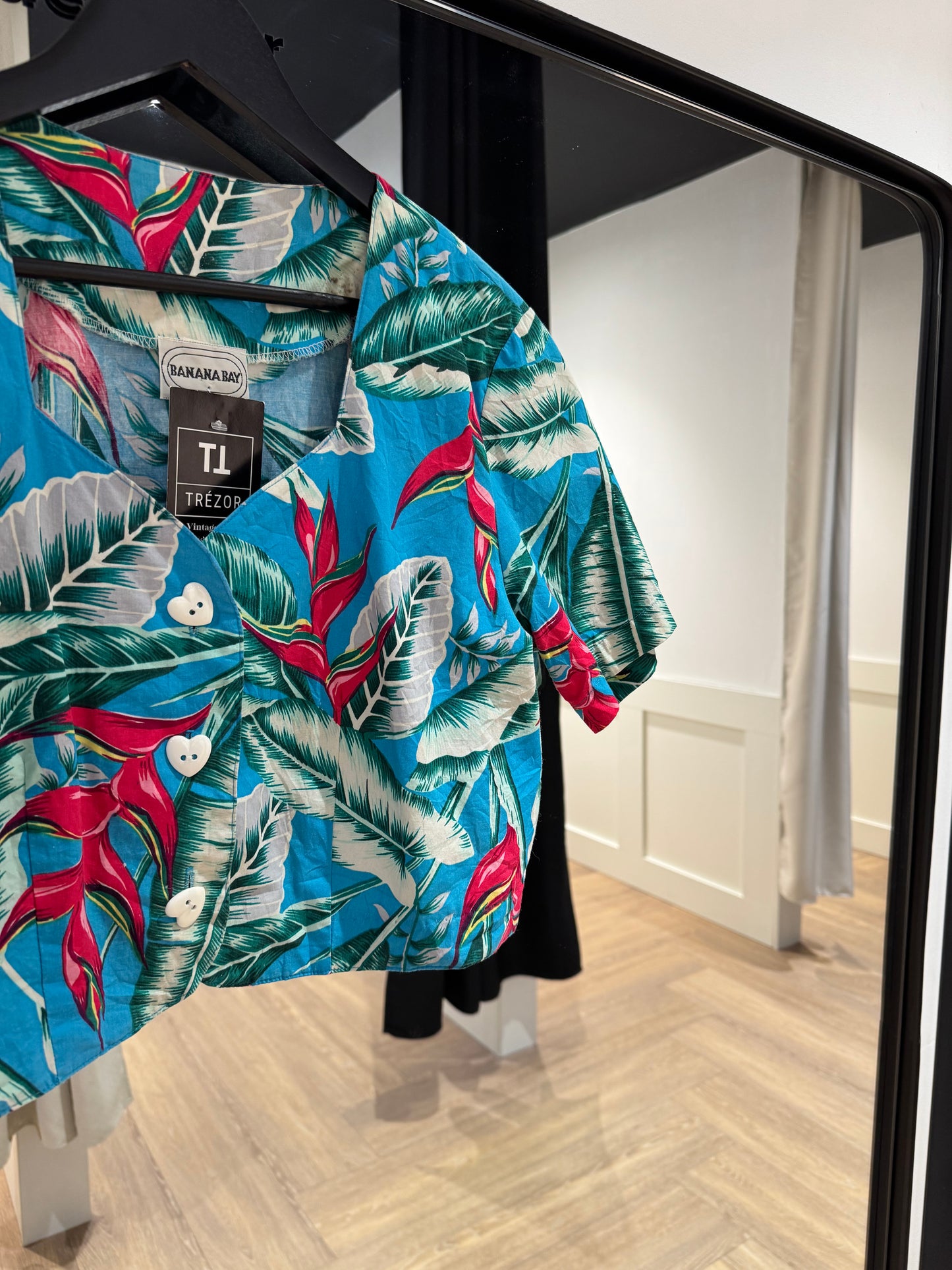Crop top à fleurs hawaïennes S