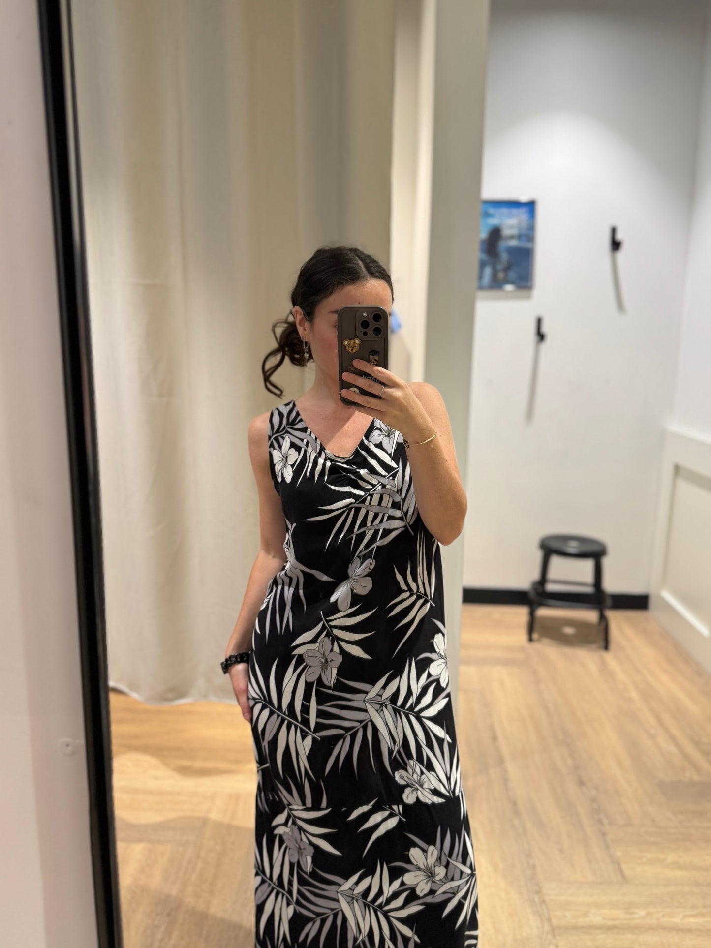 Robe longue à fleurs hawaïennes L