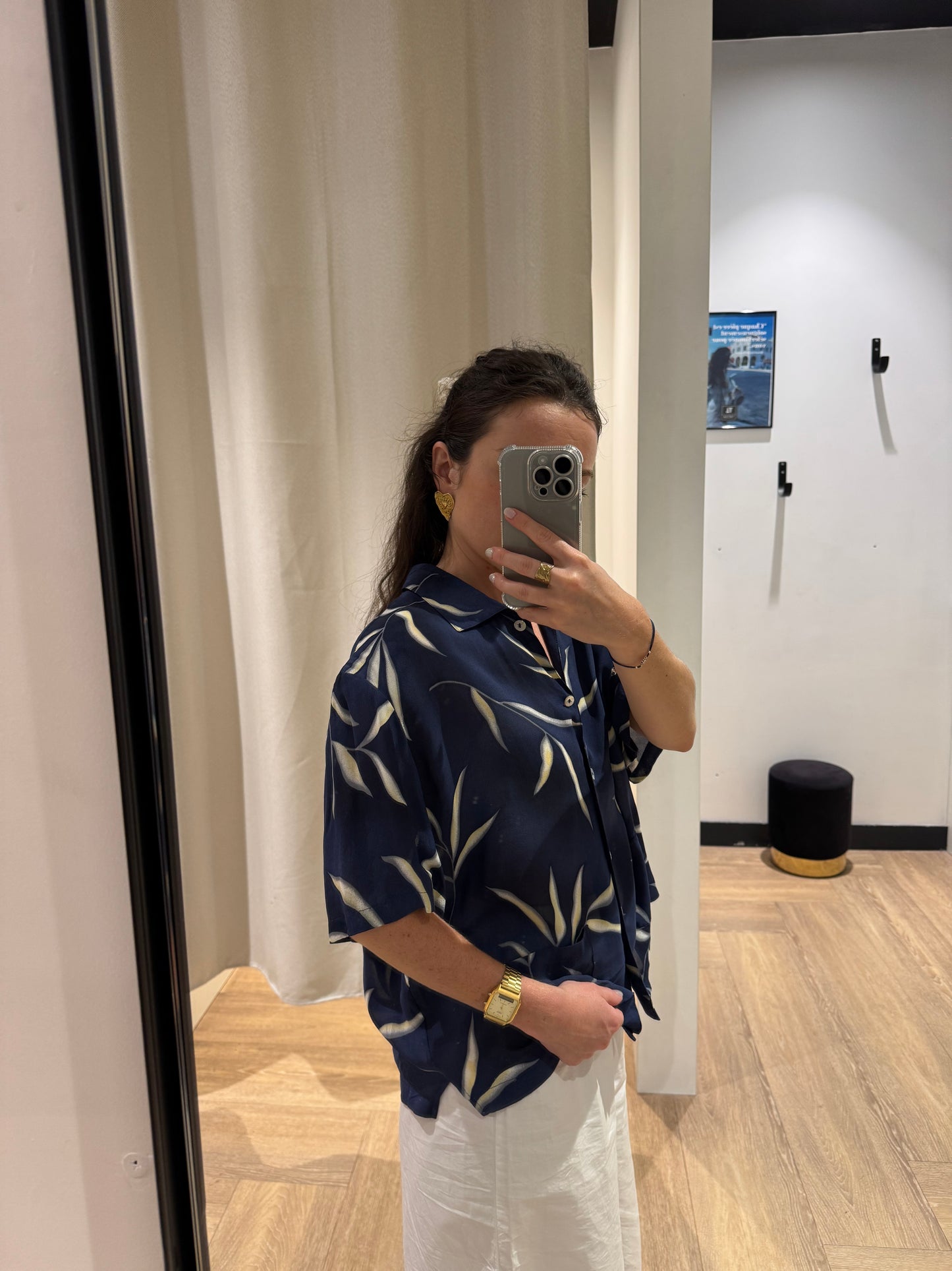 Blouse vintage à motifs XL