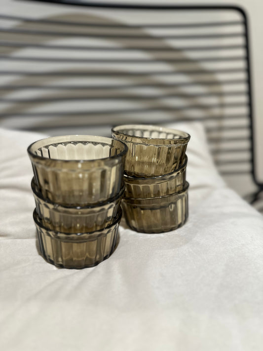 Lot de 6 ramequins noirs fumés