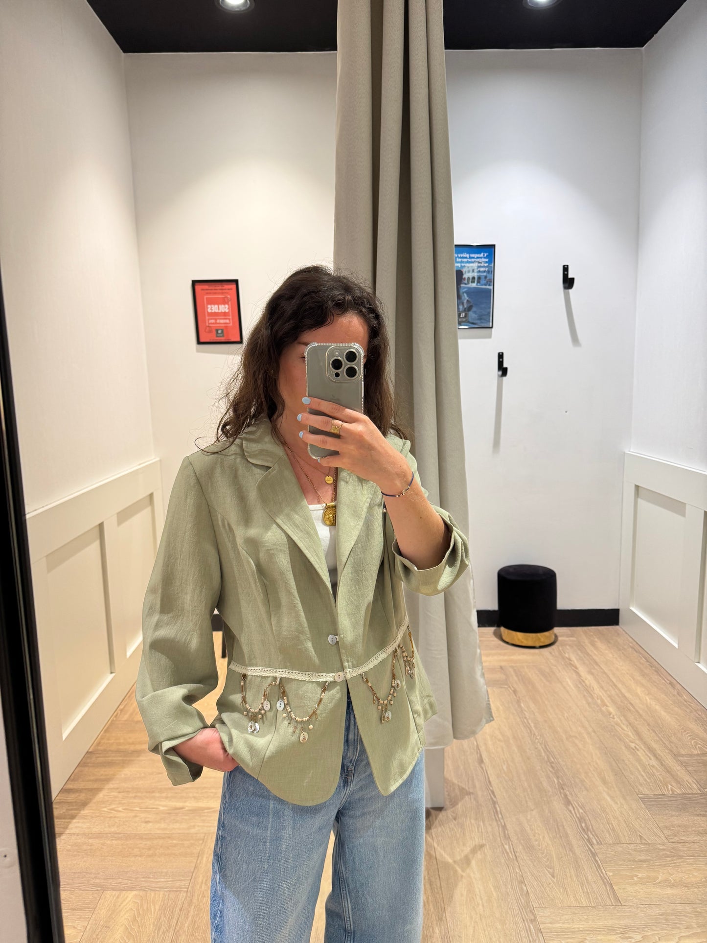 Veste blazer vintage à breloques L