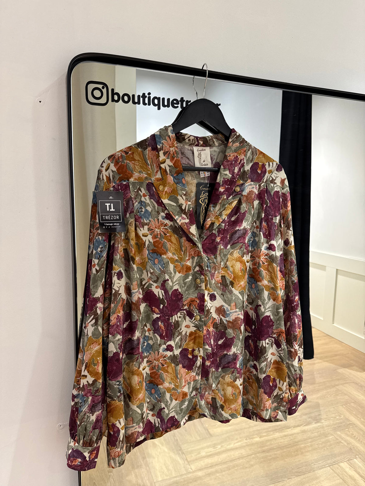 Blouse vintage à motifs XL