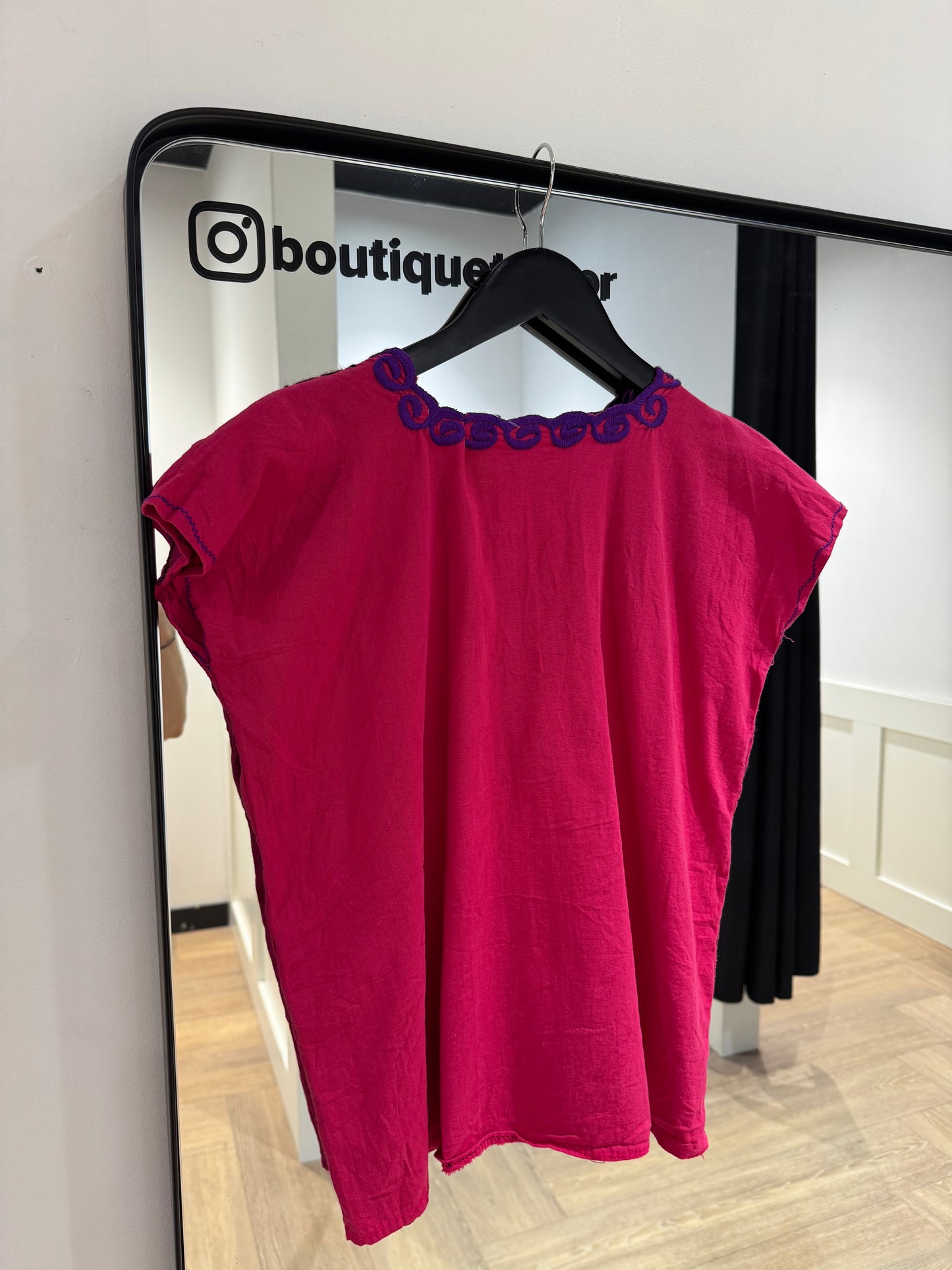 Blouse à broderies fleurs S